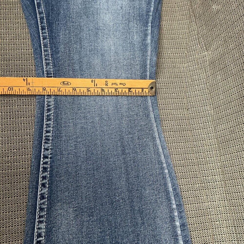 Sky Womens Size 15/16 Blue Super Soft Flare Jeans Denim Embroidered Pockets - Picture 15 of 15